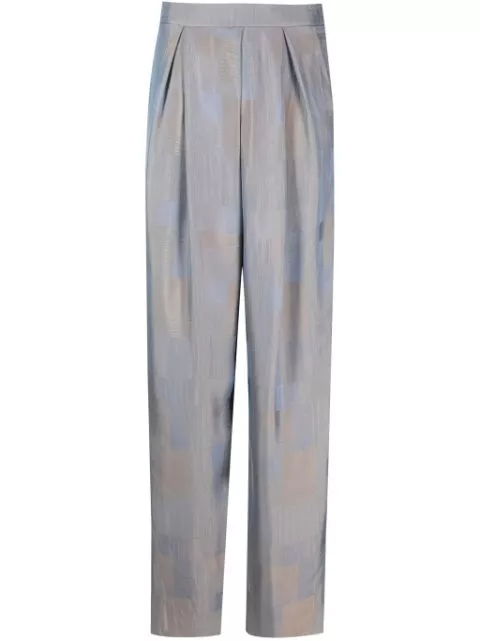 Cheap Giorgio Armani patchwork-print palazzo pants Women 0124