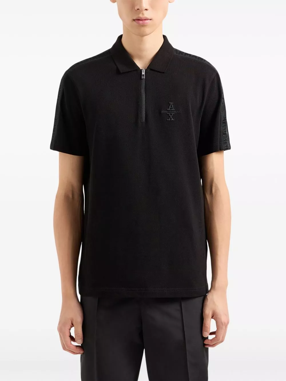 Affordable Armani Exchange zip-down collar polo shirt Men 0126