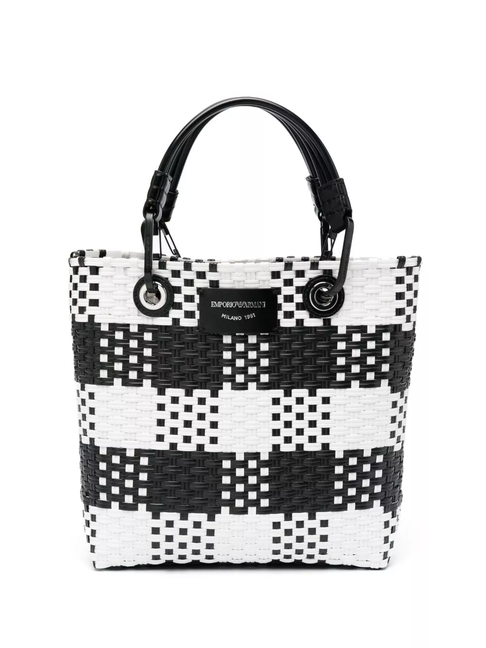 Emporio Armani MyEA check-pattern interwoven tote bag Men 0114