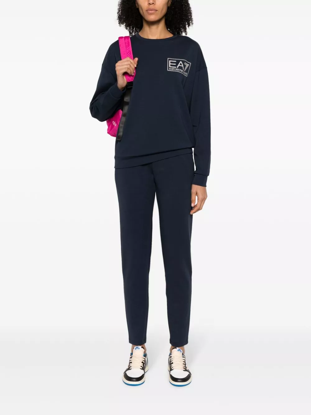 Affordable Ea7 Emporio Armani logo-print crew-neck tracksuit Women 0124