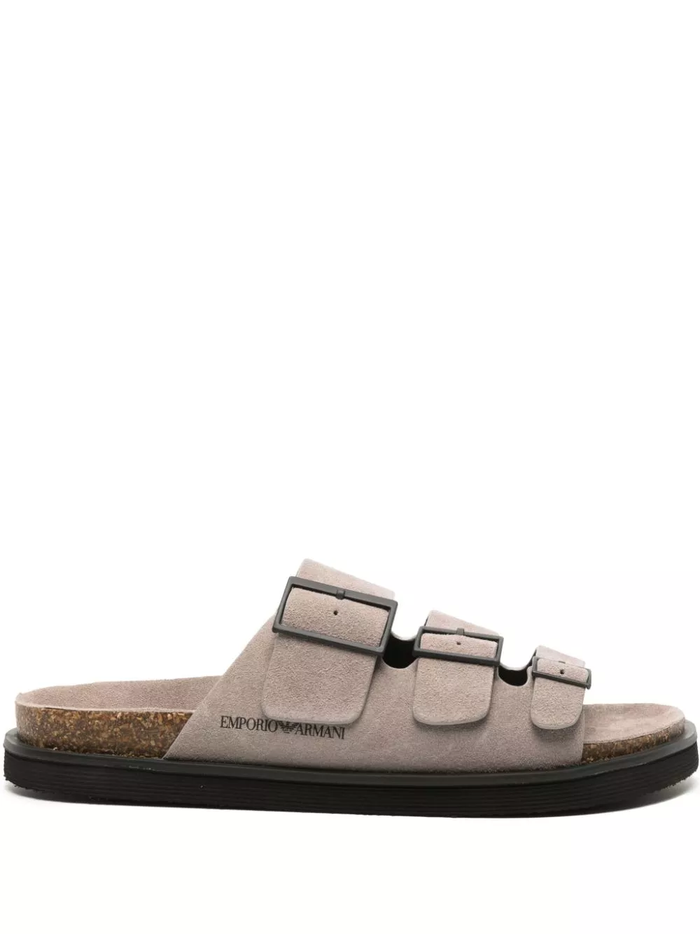 Cheap Emporio Armani debossed-logo suede sandals Men 0122