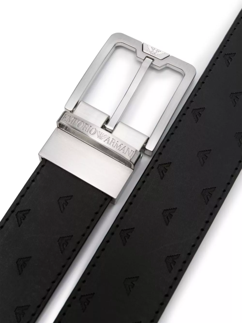 Affordable Emporio Armani logo-debossed reversible leather belt Men 0120