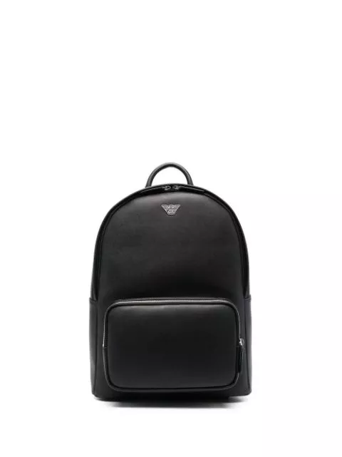 Affordable Emporio Armani logo-print leather backpack Men 0116