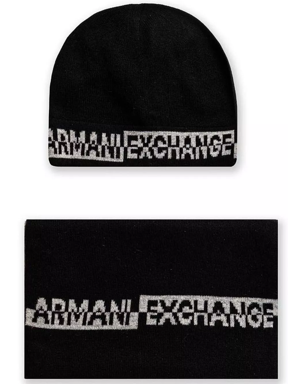 Affordable Armani Exchange intarsia-knit set of scarf and beanie Men 0131