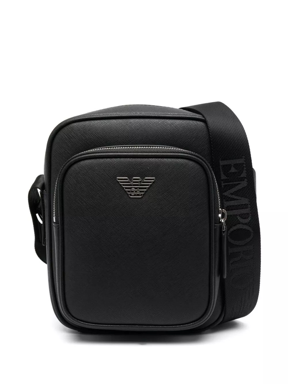 Cheap Emporio Armani logo-plaque leather messenger bag Men 0129