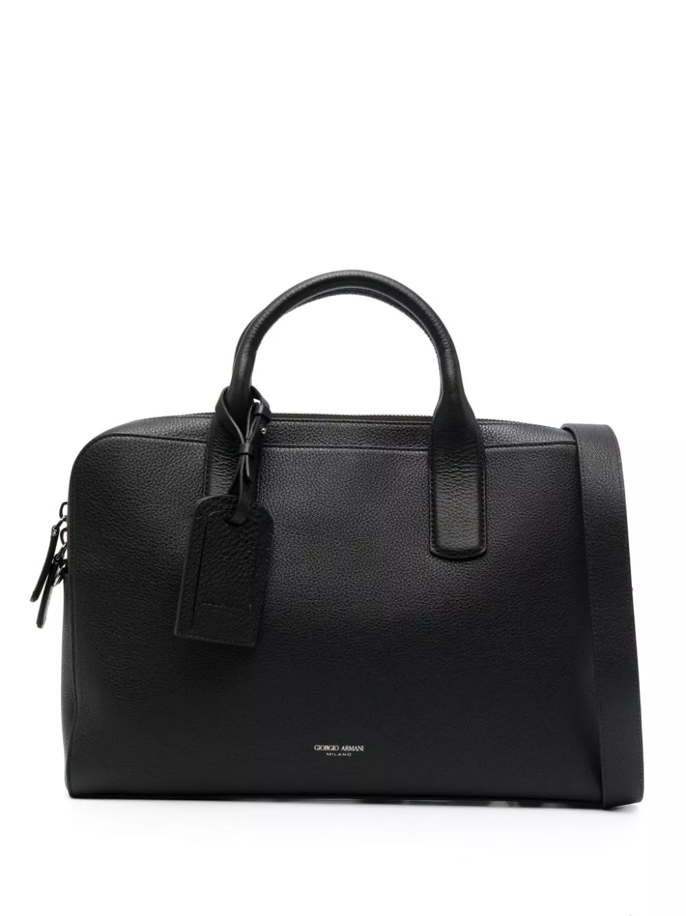 Affordable Giorgio Armani logo-stamp leather laptop bag Men 0129