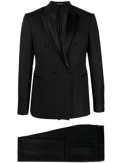 Affordable Emporio Armani double-breasted buttoned tailored suit Men 0126