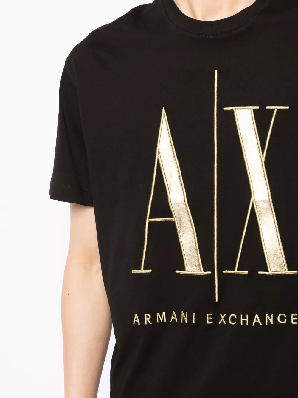 Cheap Armani Exchange logo-embroidery cotton T-shirt Men 0202