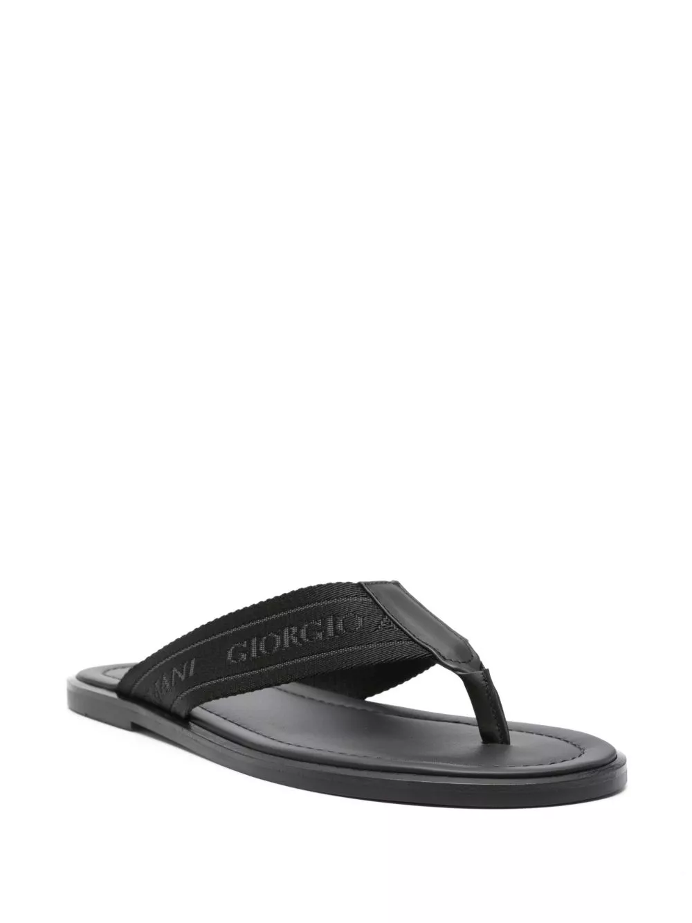 Affordable Giorgio Armani logo-strap leather flip flops Men 0203