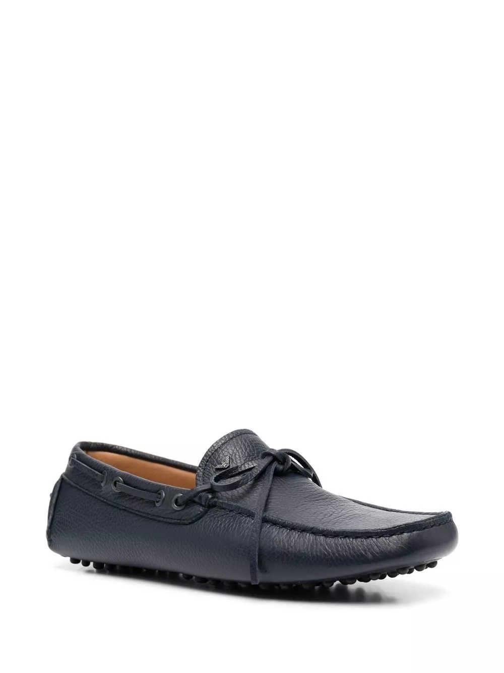 Cheap Emporio Armani bow-detail leather loafers Men 0204