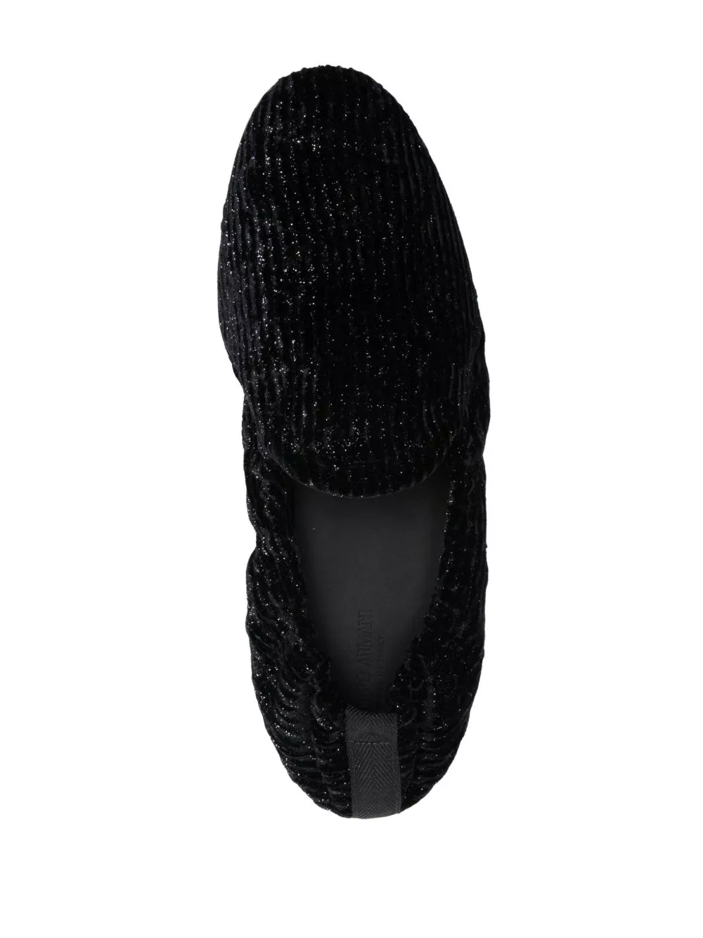 Cheap Giorgio Armani glittered textured-velvet loafers Men 0204