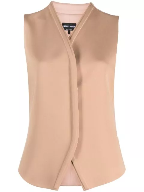 Affordable Giorgio Armani concealed-fastening silk waistcoat Women 0206