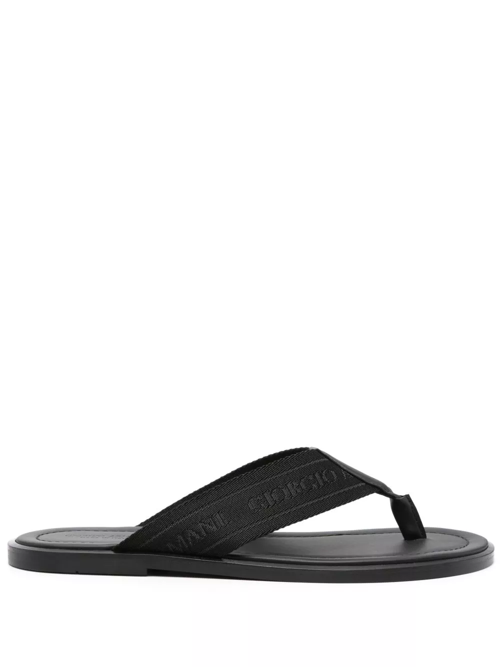 Affordable Giorgio Armani logo-strap leather flip flops Men 0203