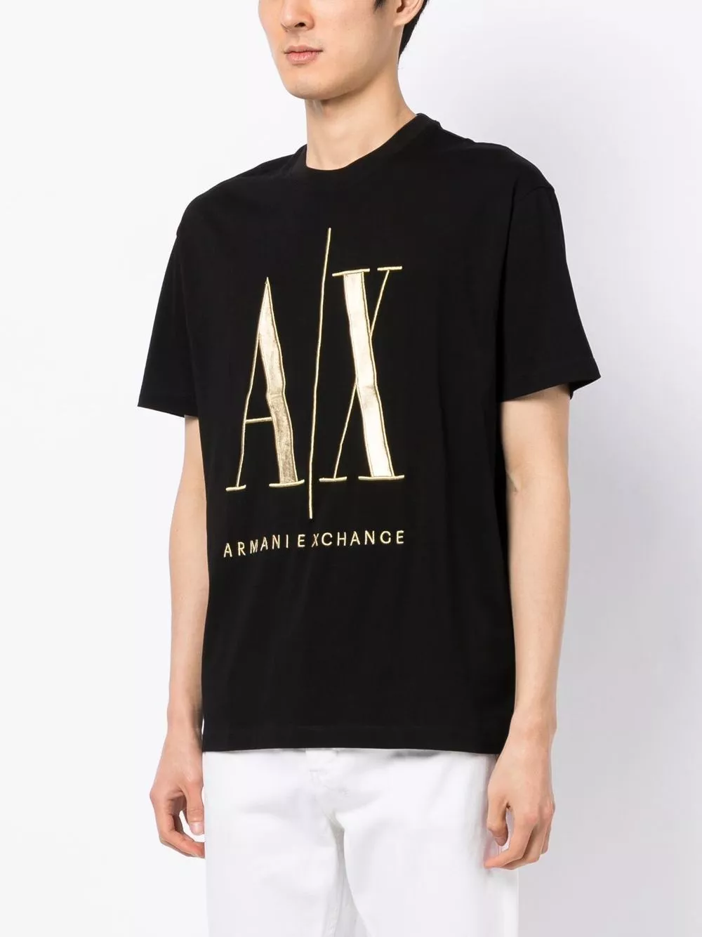 Cheap Armani Exchange logo-embroidery cotton T-shirt Men 0202