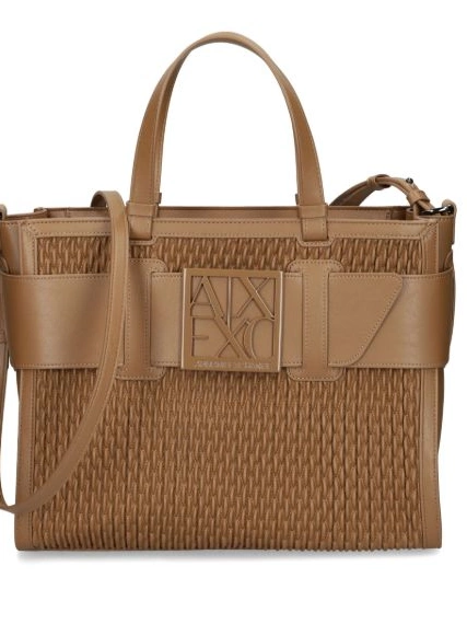 Affordable tote Armani Exchange woven bag Women logo-plaque 0219