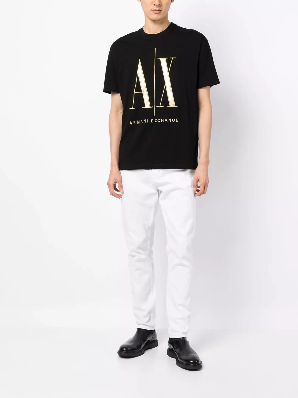 Cheap Armani Exchange logo-embroidery cotton T-shirt Men 0202